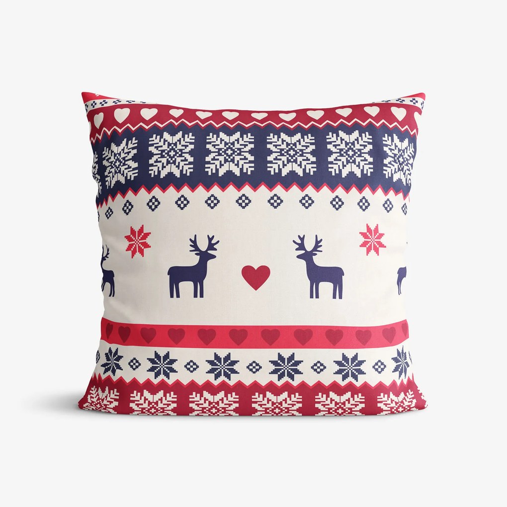 Goldea vianočná bavlnená obliečka na vankúš - nórsky vzor 45 x 45 cm