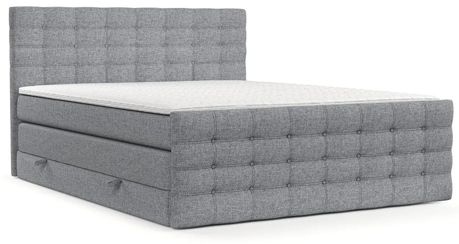 Sivá boxspring posteľ s úložným priestorom 180x200 cm Blend – Maison de Rêve