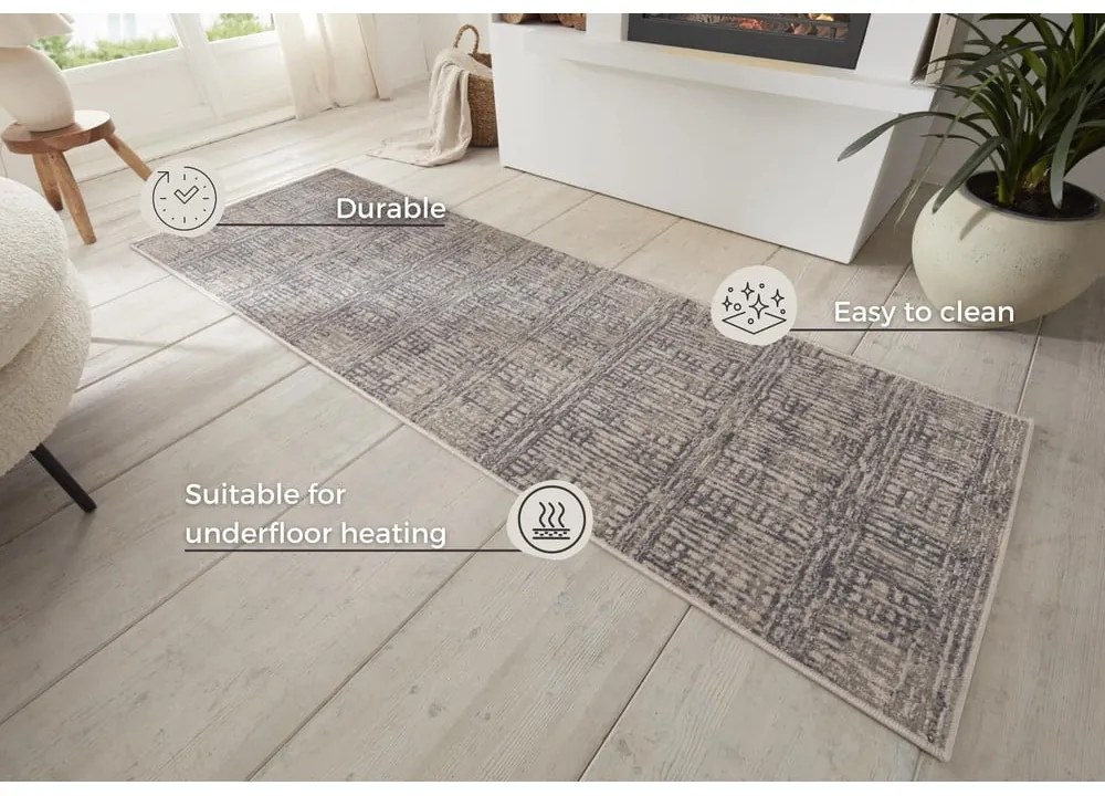 Sivý behúň 80x200 cm Terrain – Hanse Home