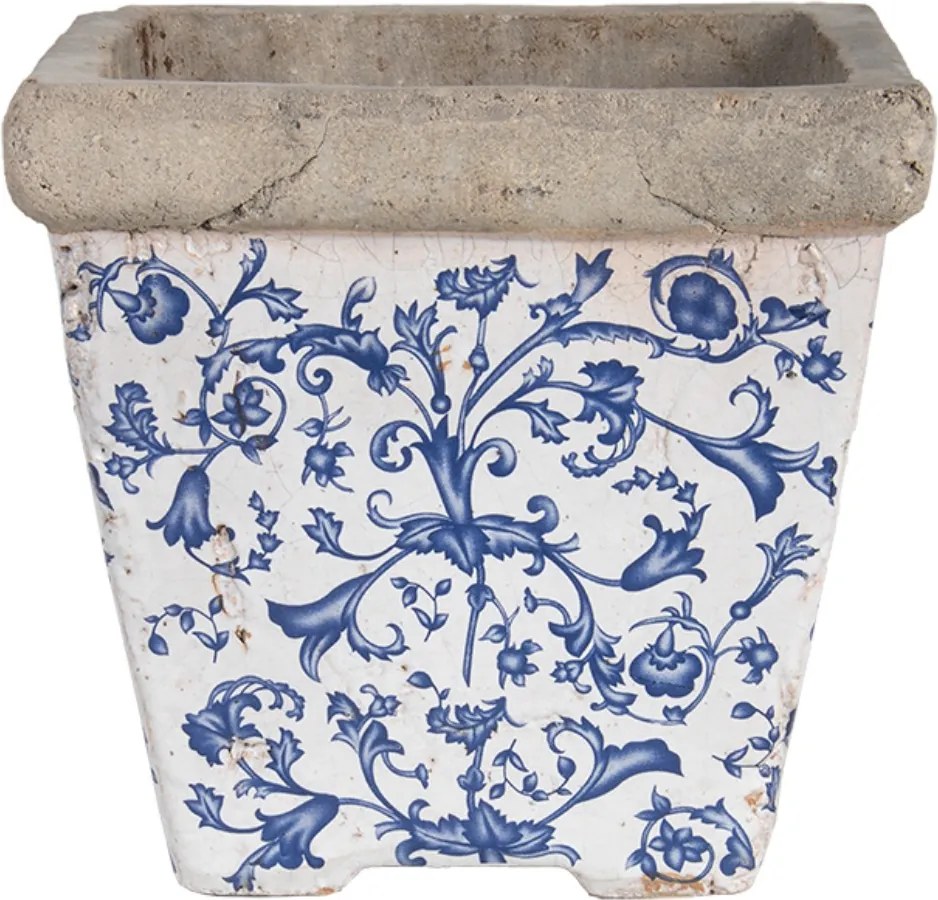 BETÓNOVÝ KVETINÁČ KELLY SADA 3KS 10,5X10 CM+14X14 CM+19X20 CM BIELA/MODRÁ