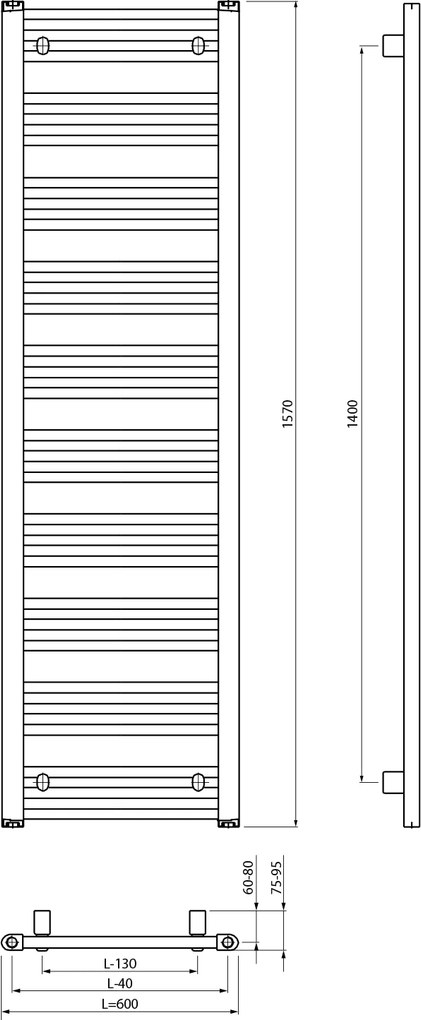 Bruckner Bruckner, ALBRECHT vykurovacie teleso 600x1570mm, biela, 600.218.4