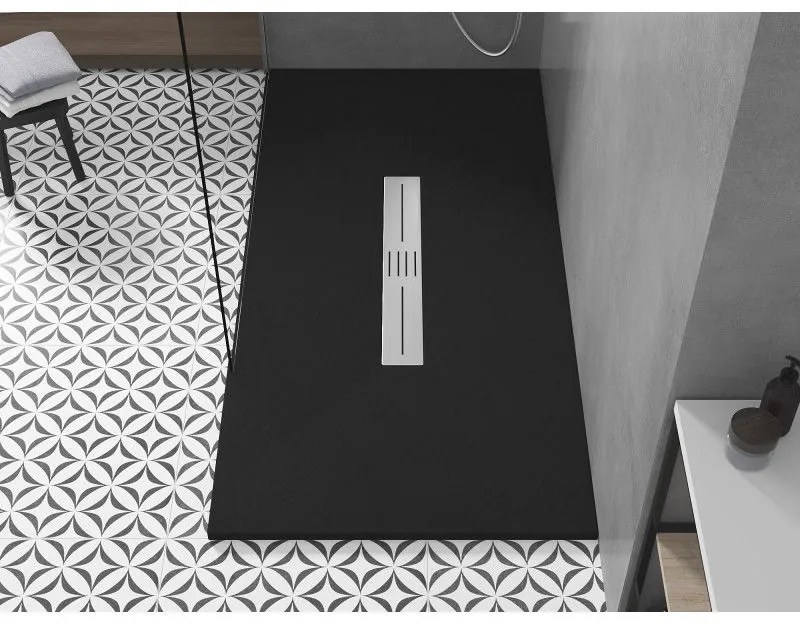 Mexen Toro, SMC obdĺžniková sprchová vanička 180 x 90 cm, čierna matná, 43709018