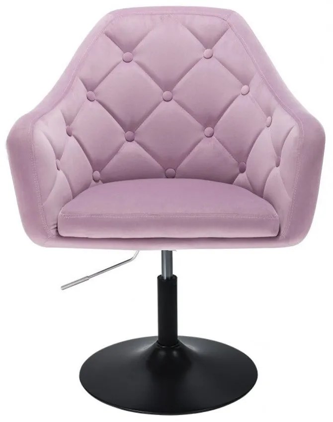 LuxuryForm DESIGN Kreslo ANDORA VELUR na čiernom tanieri - levanduľa