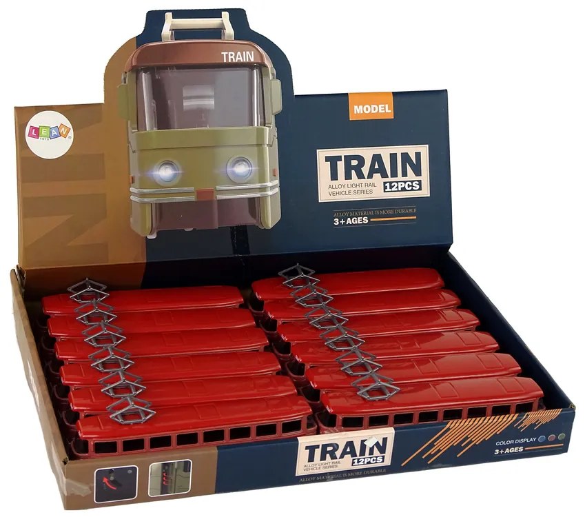 LEAN TOYS Kovový vlak, trecí pohon - červená