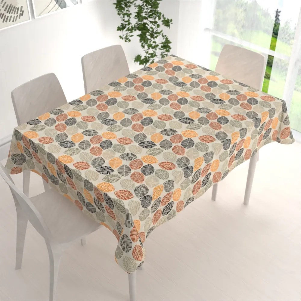 Biante Dekoračný obdĺžnikový obrus PML-072 Jesenné listy na krémovom 50x100 cm