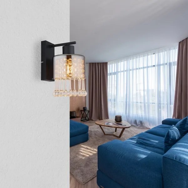 Globo 15884W - Nástenná lampa HENDRY 1xE27/60W/230V čierna