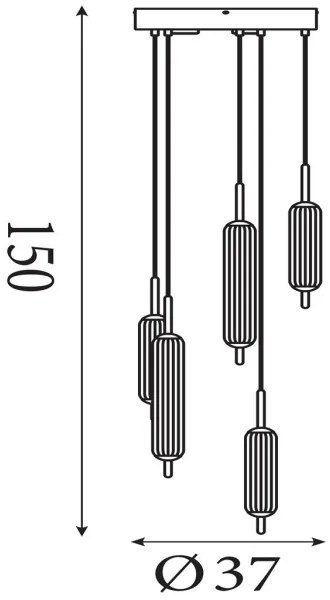 Searchlight 76210-5CL - LED stmievateľný luster na lanku CATTAIL LED/24W/230V