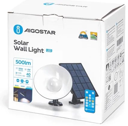 Aigostar - LED Solárne nástenné svietidlo LED/3,2V 3000K/4000K/6500K IP65 + DO