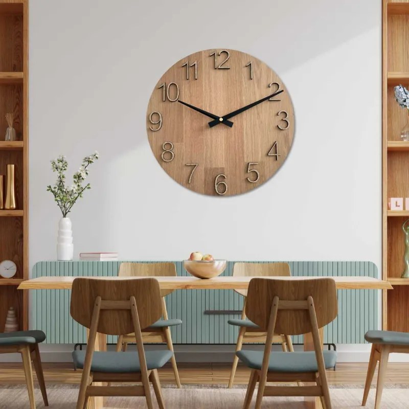Elegantné nástenné hodiny z masívneho dubu I SENTOP MAS016-OSMO-3071-heads-black