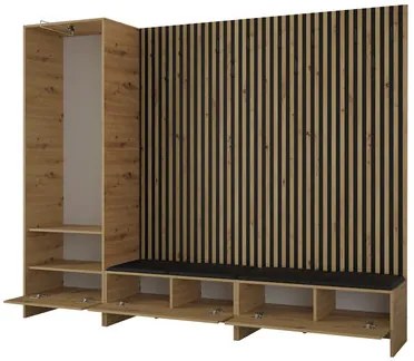 Predsieň Esmaldos VI (dub artisan + čierna + hnedá) . Vlastná spoľahlivá doprava až k Vám domov. 1104720