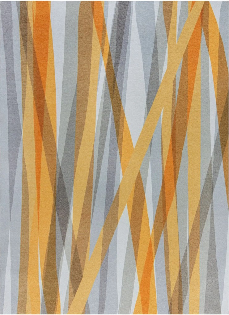 Flair Rugs 170x240 cm Kusový koberec Match Isabella Stripe Grey/Ochre, žltá, chodba / predsieň