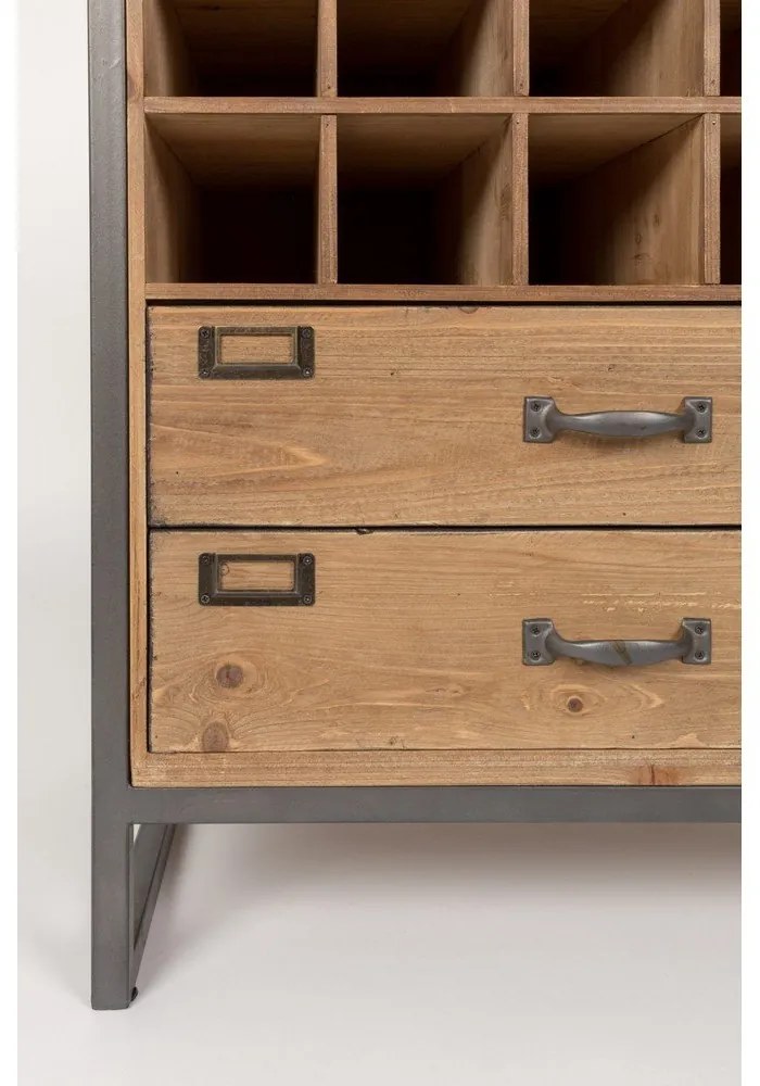 Vinotéka z jedľového dreva White Label Edgar