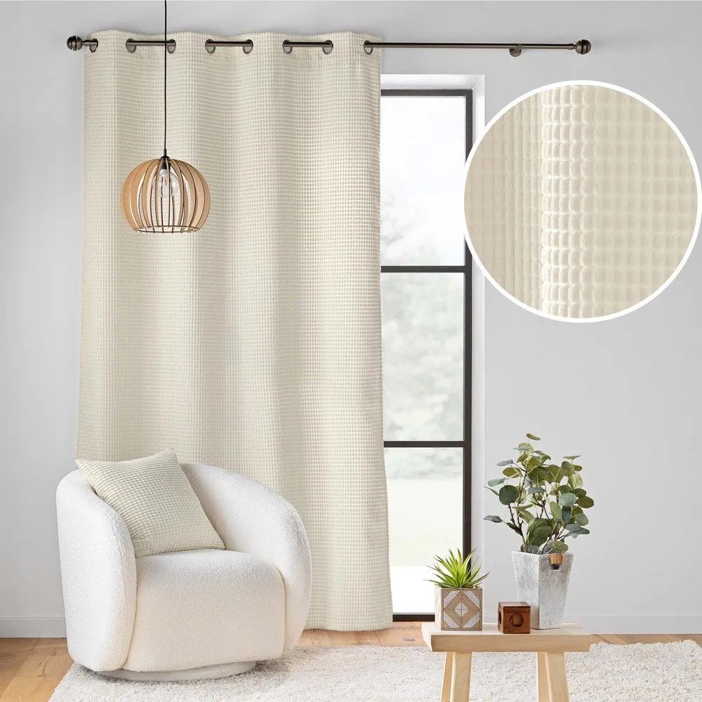 Béžový zamatový záves 140x260 cm Swing – douceur d'intérieur