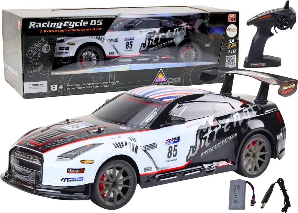 LEAN Toys Veľké diaľkovo ovládané RC športové auto 1:8 svetlá zvuky