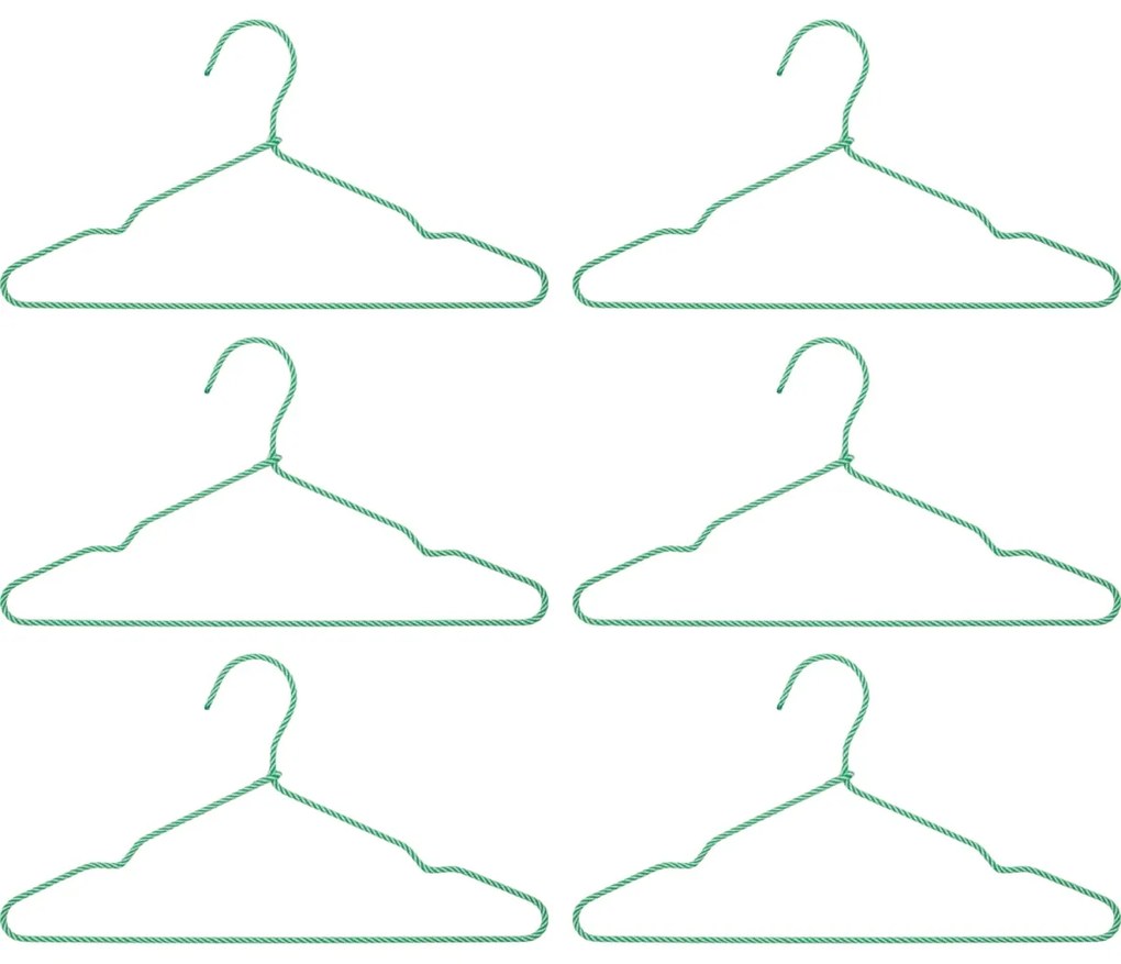 House Doctor Vešiaky na šaty Wire Green – sada 6 ks