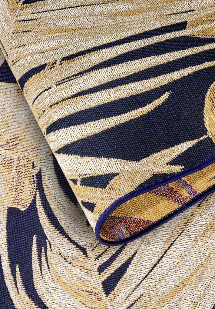 Villeroy & Boch, Kusový koberec Villeroy & Boch 106061 Blue, Gold – na von aj na doma, 120x180, viacfarebná, chodba / predsieň