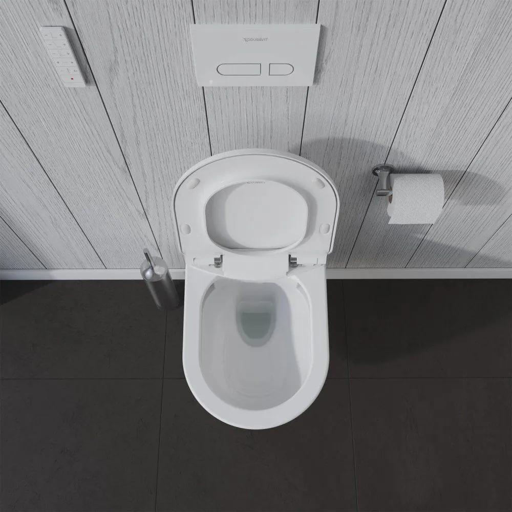 DURAVIT ME by Starck závesné WC Rimless pre SensoWash, s hlbokým splachovaním 370 x 570 mm, biela, s povrchom WonderGliss, 25295900001