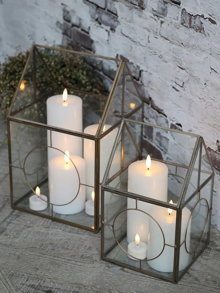 Biela široká a vysoká sviečka na batérie Candle ľad - Ø 7,5 *20cm /2xAA