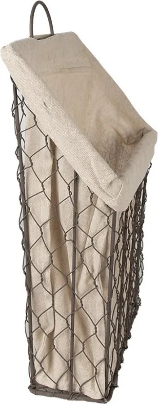 Zinkový antik drôtený košík s bavlnenou vložkou Gie - 23*9*37cm
