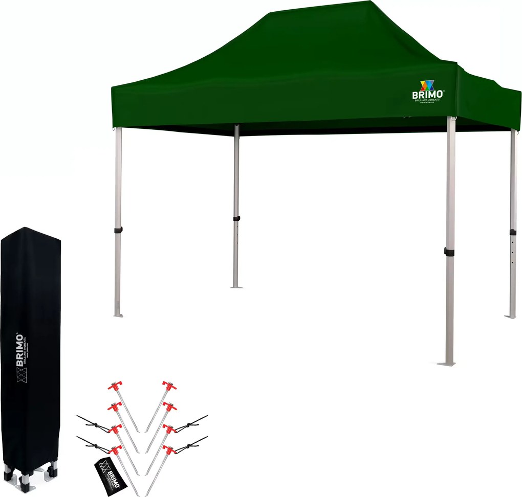 BRIMO Nožnicový párty stan EXCLUSIVE ALU 2x3 m bez stien zelený