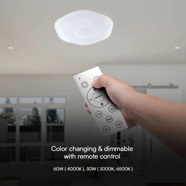 LED Stmievateľné stropné svietidlo LED/60W/230V 3000-6500K 50 cm biela + DO