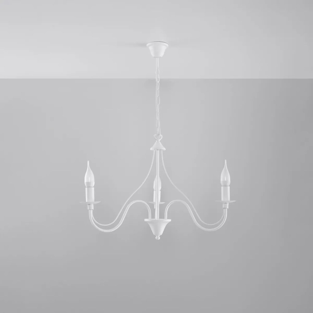 Luster Minerwa 3, biele telo svietidla