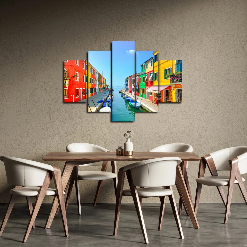 Obraz - Ostrov Burano, Benátky, Taliansko (150x105 cm)