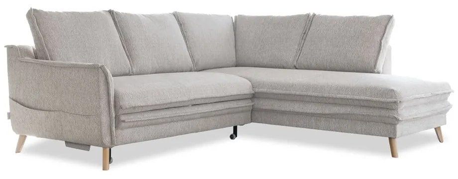 Béžová rozkladacia rohová pohovka (pravý roh) Charming Charlie – Miuform