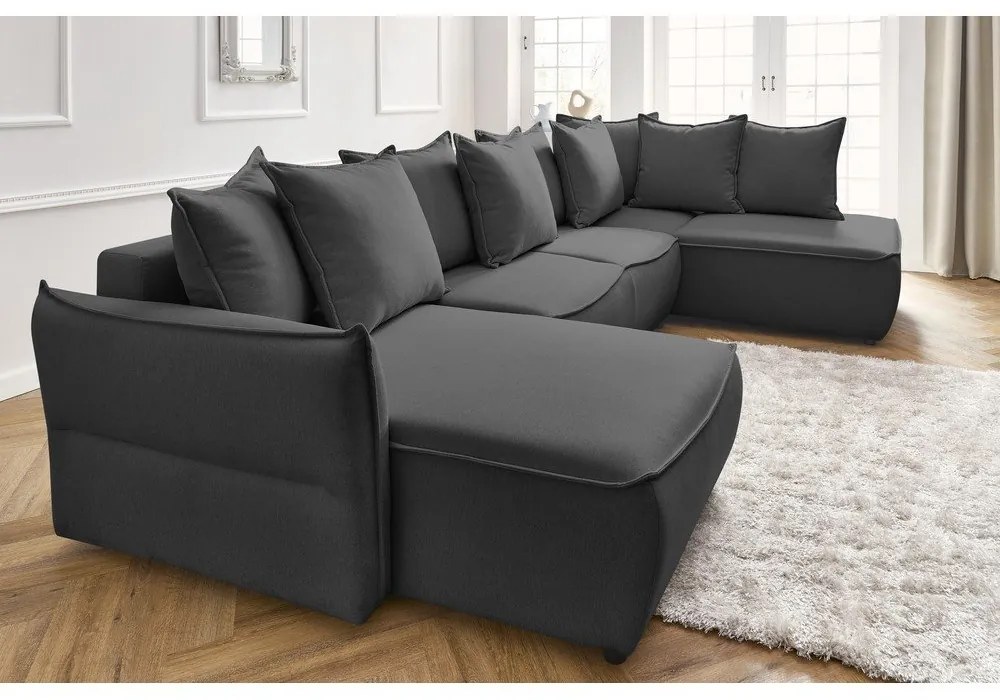 Tmavosivá rozkladacia rohová pohovka (pravý roh) Leon – Bobochic Paris