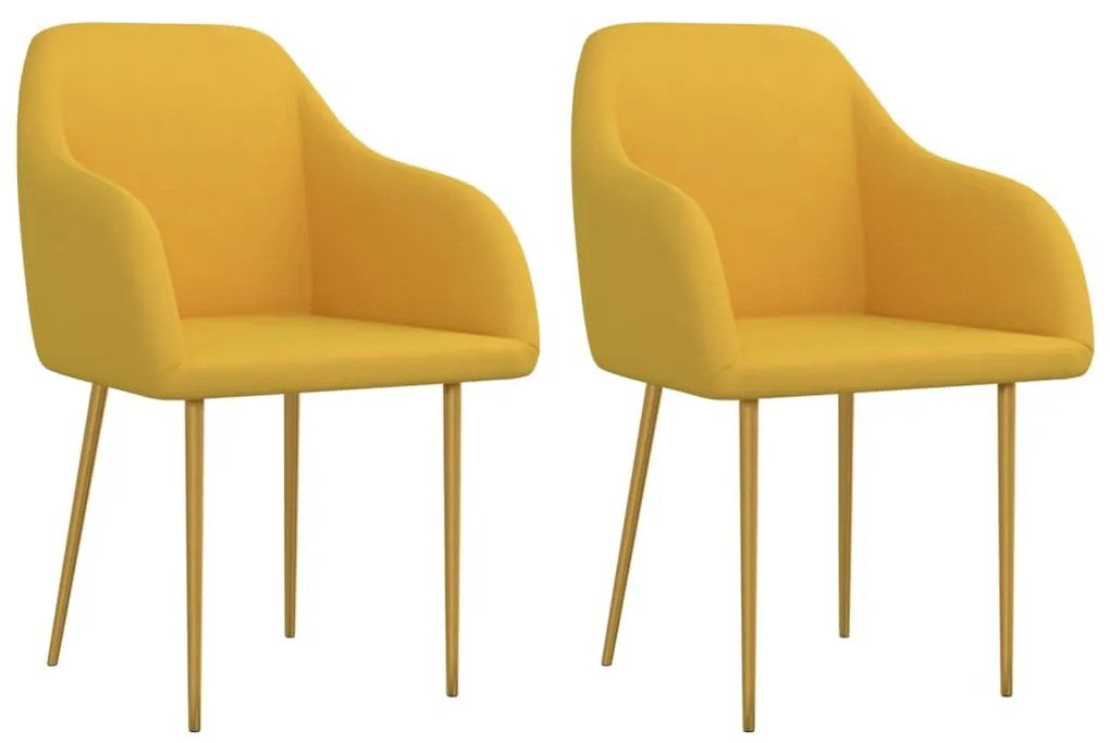 Jedálenské stoličky 2 ks, žlté, zamatové 330653