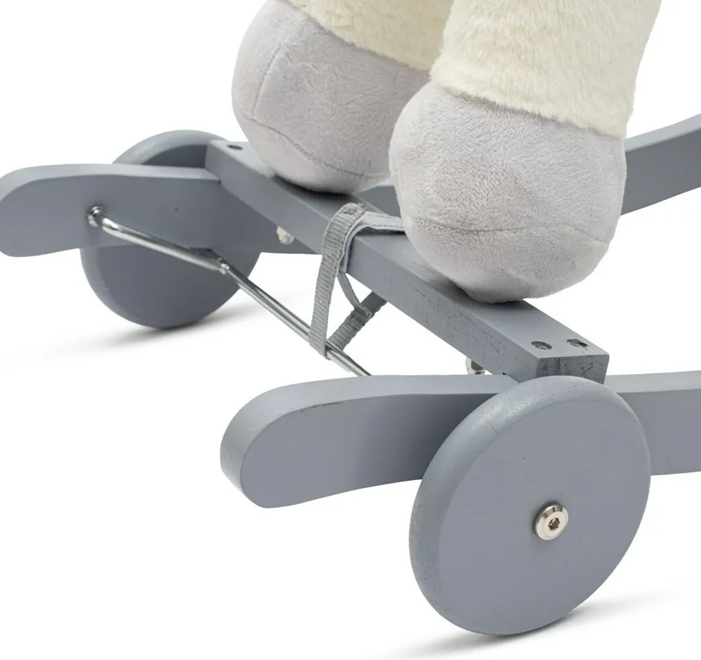 Baby Mix Hojdacia hračka s melódiou a kolieskami Unicorn biela, 64 x 35 x 60 cm