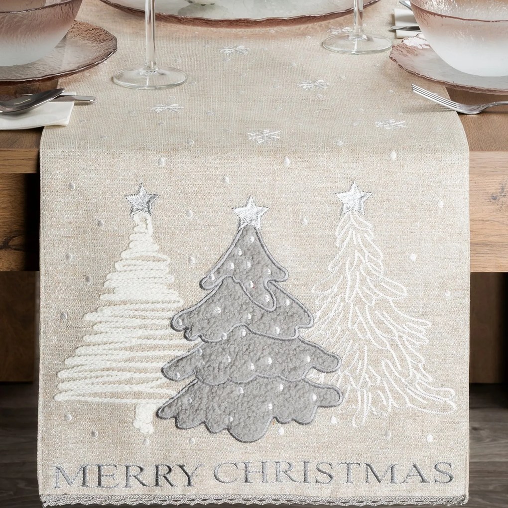 VIANOČNÝ BEHÚŇ NA STÔL CHRISTMAS 35X183 CM VZOROVANÁ