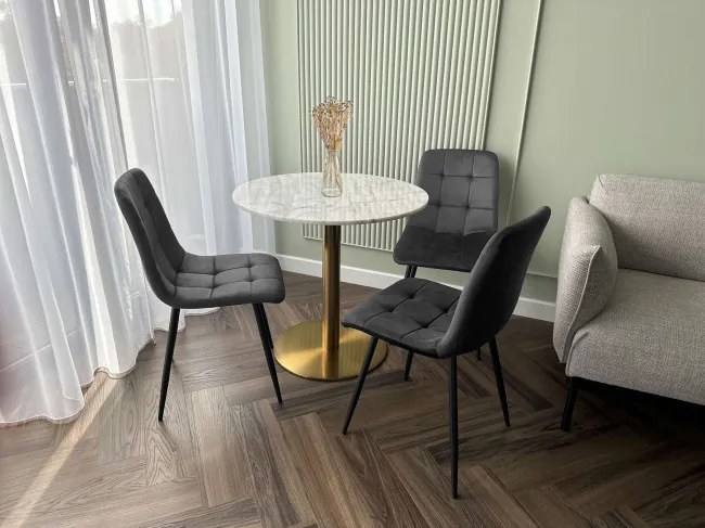 Jedálenská stolička DENVER zamatová, čierna / grafitová