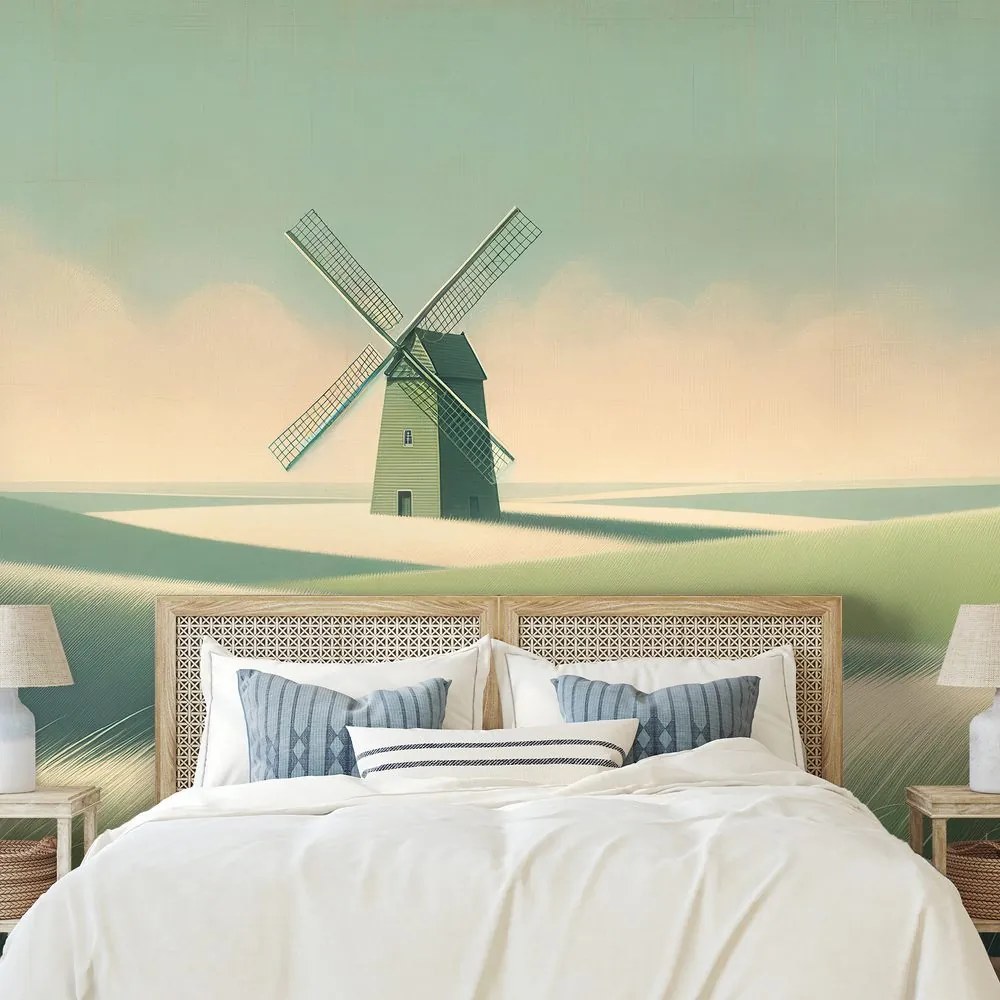 Samolepiaca fototapeta krajina s veterným mlynom