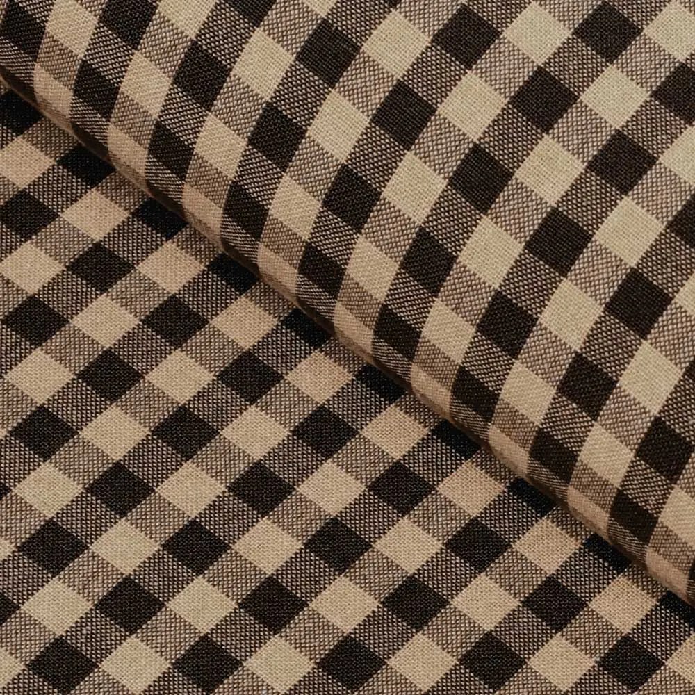 Biante Bavlnený oválny obrus Olivia OL-019 Hnedo-béžová kocka malá 120x200 cm