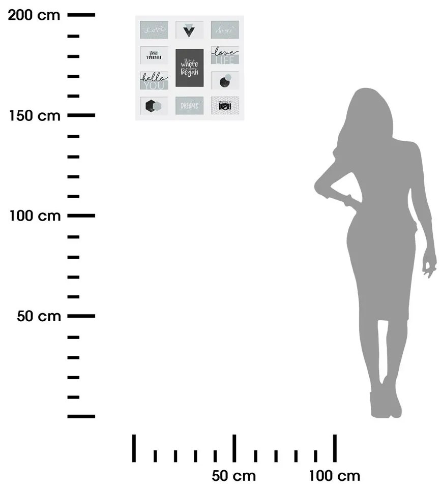 Nástenný fotorámik Gael White 53x55 cm
