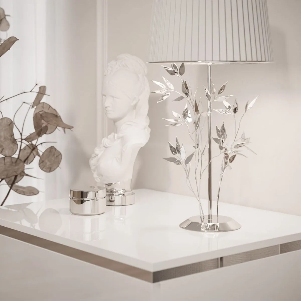 ZÁVESNÝ NOČNÝ STOLÍK NESSIE BIELY LESK + STRIEBORNÝ