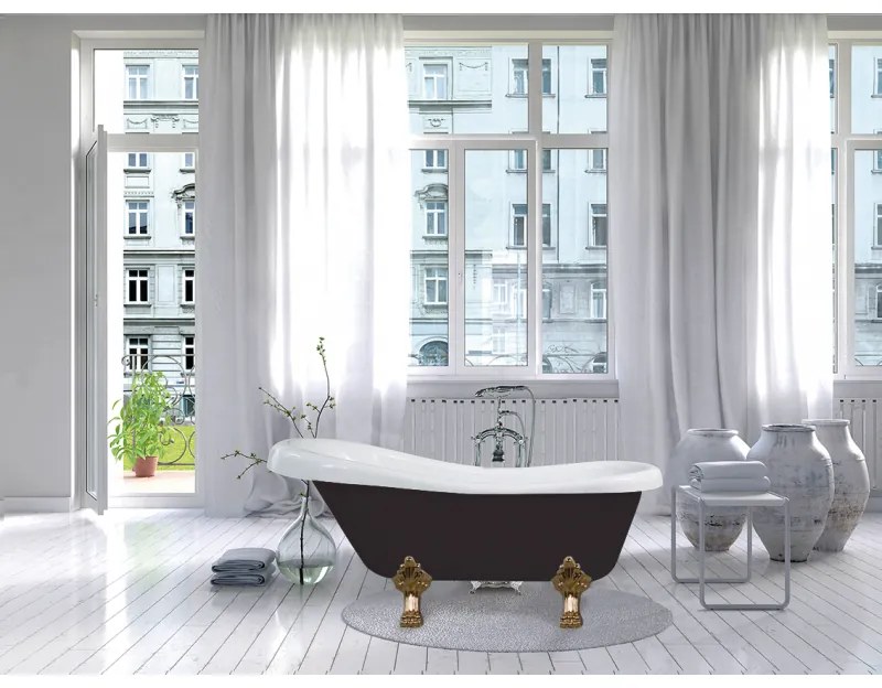 Vaňa MEXEN RETRO GOLD 170 x 75 čierno-biela