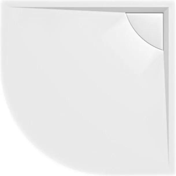 POLYSAN - LUSSA sprchová vanička z liateho mramoru so záklopom, štvrťkruh 90x90x4cm, R500 (78736)