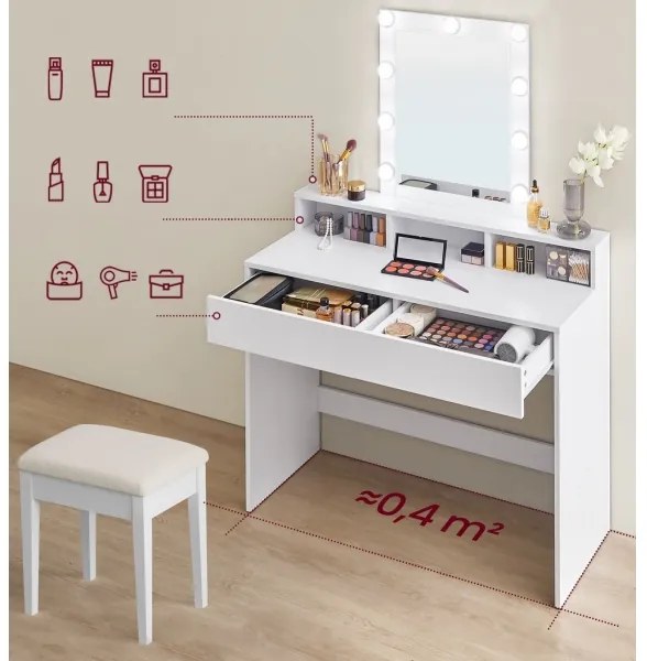 Toaletný stolík LADA biely