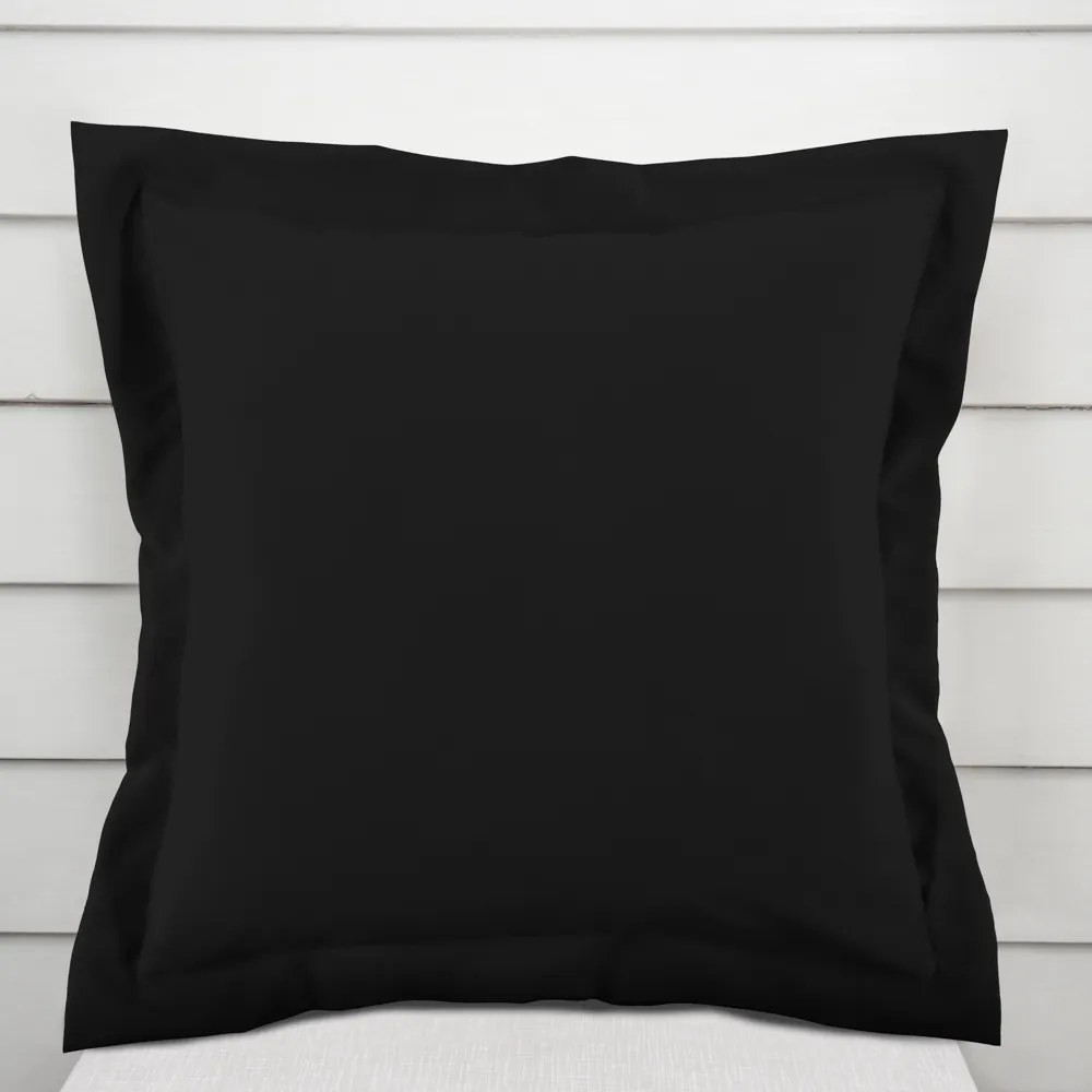 Biante Dekoračná obliečka na vankúš s lemom Rongo RG-014 Čierna 45 x 45 cm