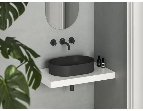 Ravak XJX0D155000 - Umývadlo na dosku CERAMIC SLIM 55x37 cm keramika/čierna