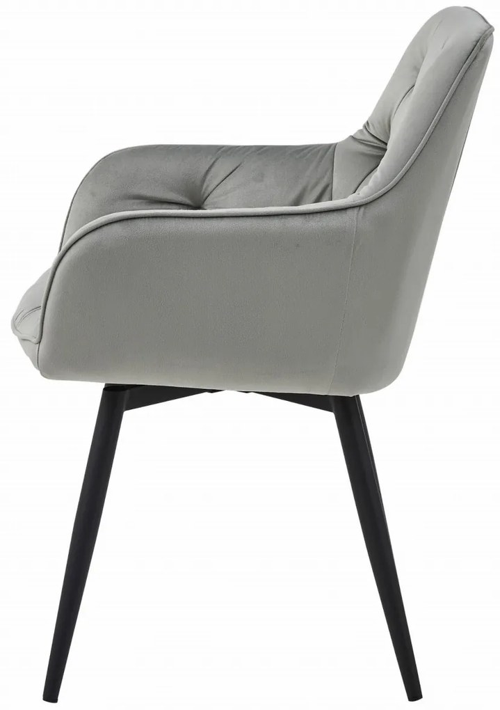 Otočné jedálenské kreslo JORK360 VELVET, svetlosivé