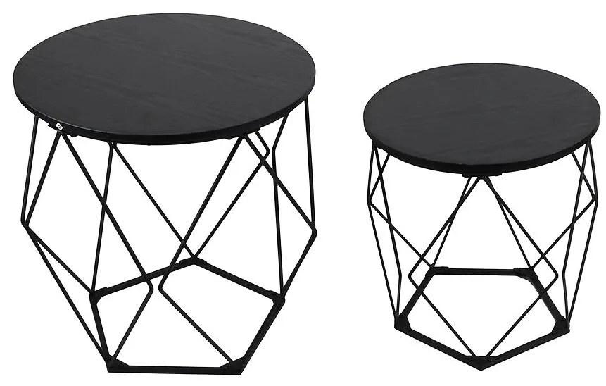 Súprava stolíkov Loft 8627 H čierna