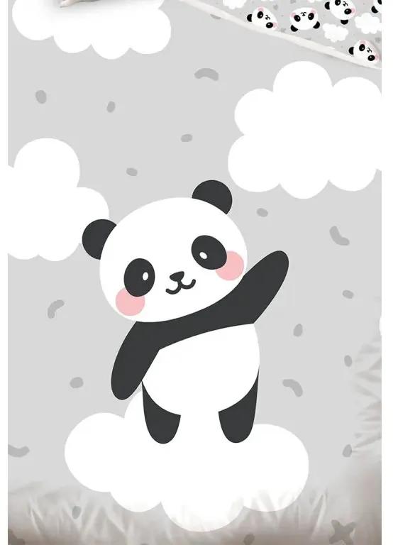 TipTrade Obliečky do postieľky 100x135 + 40x60 cm - Panda na obláčiku