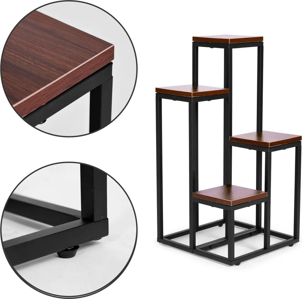 Stojan na kvety GEORGE tmavý orech