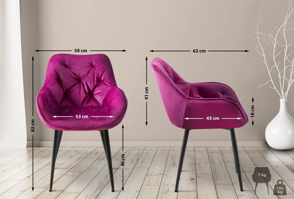 Stolička Tanna - zamat - Fialová