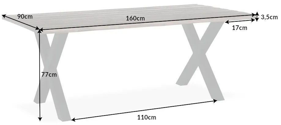 Jedálenský stôl 40501 160x90cm drevo Acacia