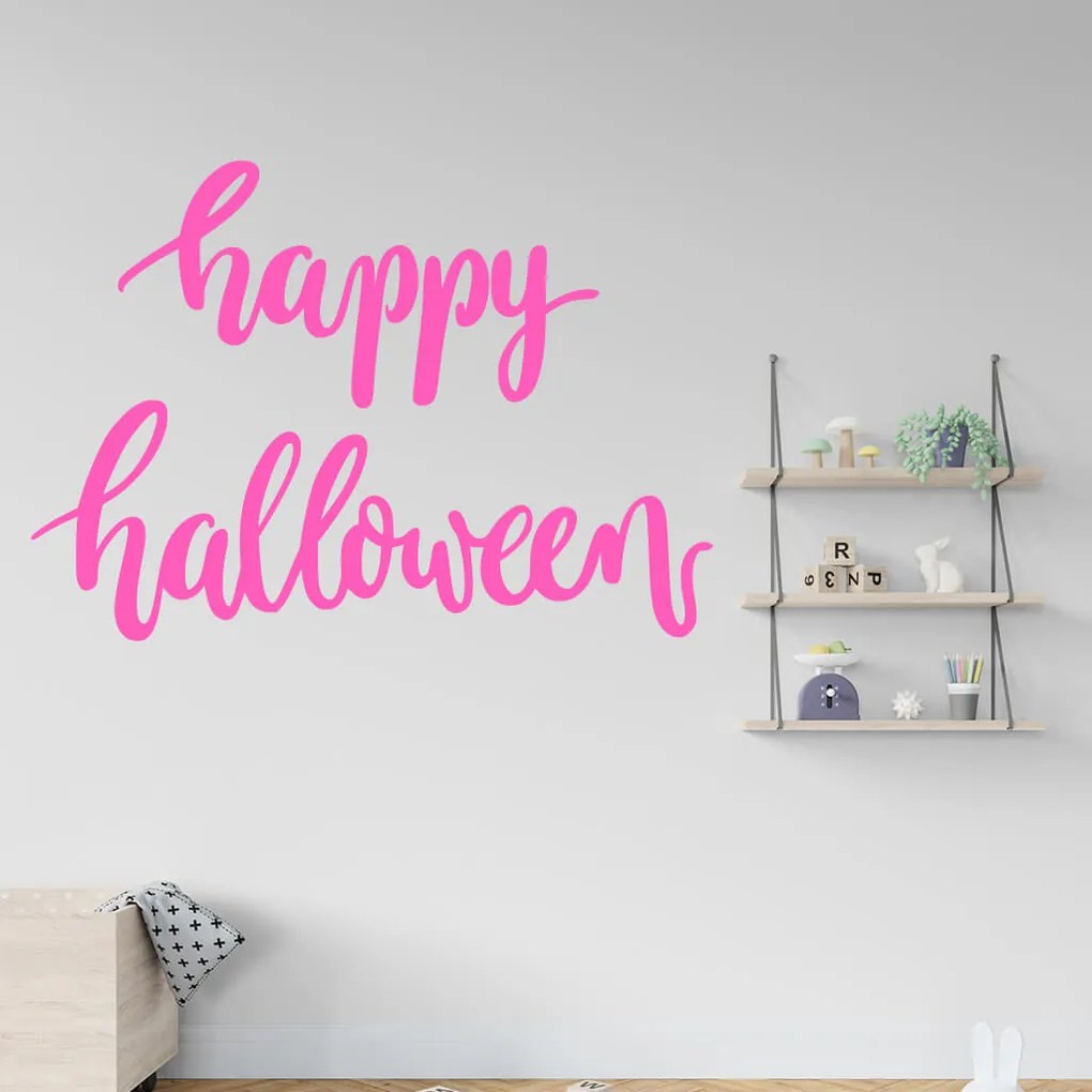 Veselá Stena Samolepka Happy Halloween Farba: oranžová, Veľkosť: 100 x 72 cm