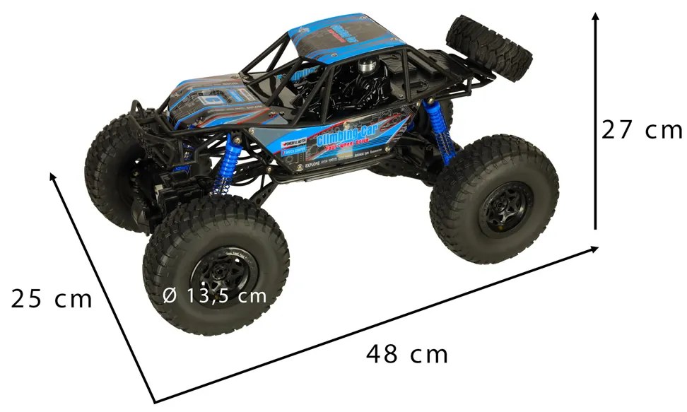 KIK RC Crawler Climbing Car 1:10 4WD, diaľkovo ovládané terénne auto, modré